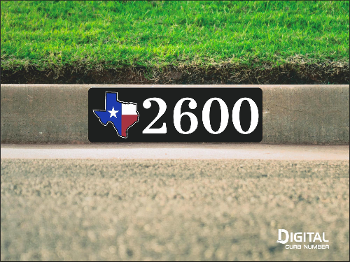 State of Texas Curb Number-Black