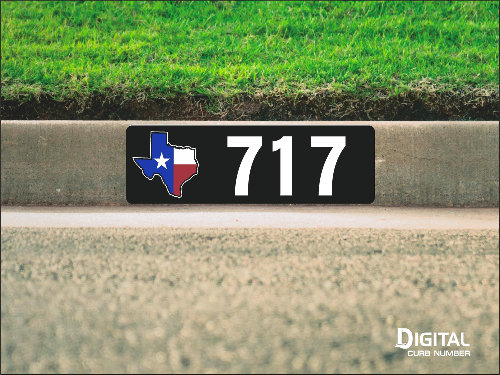 State of Texas Curb Number-Black