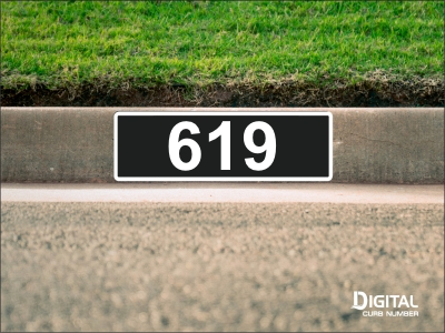 Black Curb Number-Arial