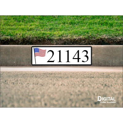 American Flag Curb Number