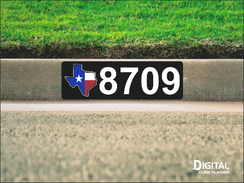 State of Texas Curb Number-Black