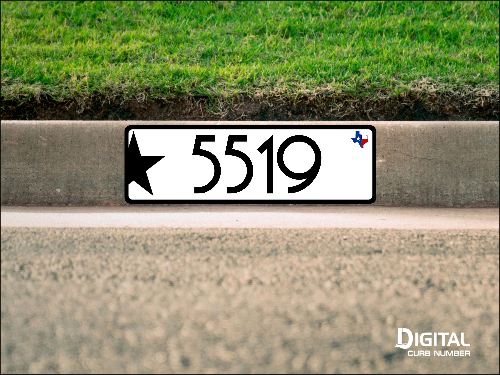 Texas Star Curb Number-White