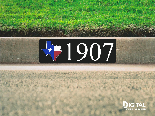 State of Texas Curb Number-Black