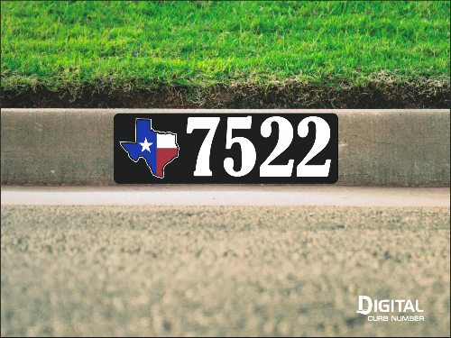 State of Texas Curb Number-Black