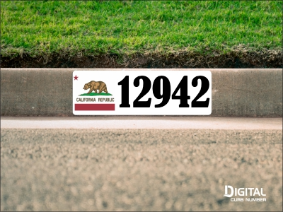 California Flag Curb Number
