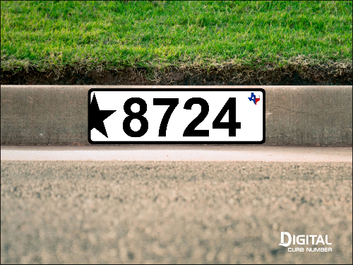 Texas Star Curb Number-White