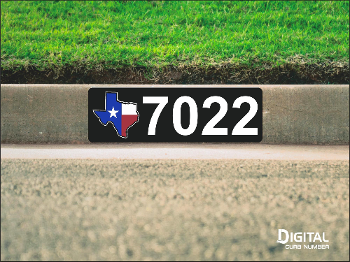 State of Texas Curb Number-Black