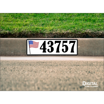 American Flag Curb Number