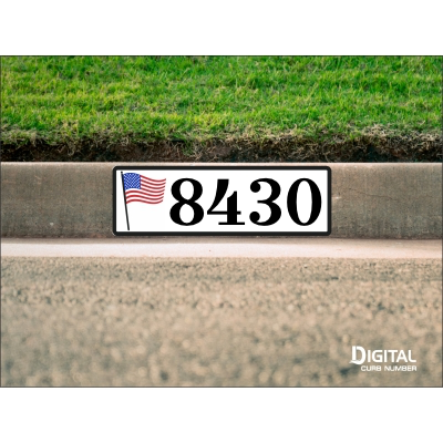 American Flag Curb Number