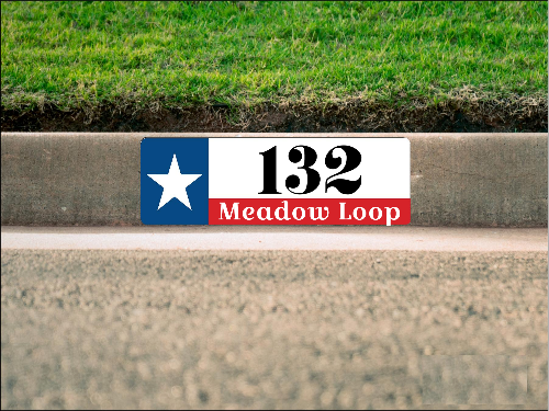 Texas Flag Curb Number/Address