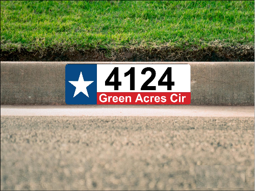 Texas Flag Curb Number/Address