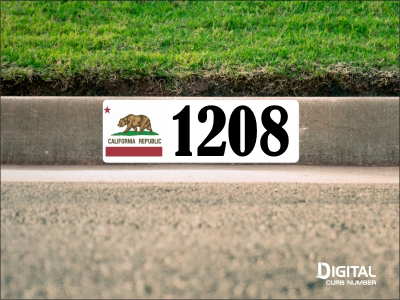 California Flag Curb Number