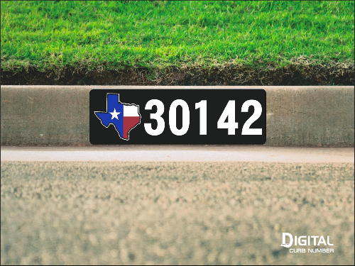 State of Texas Curb Number-Black