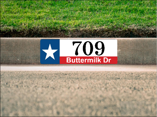 Texas Flag Curb Number/Address