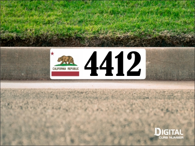 California Flag Curb Number
