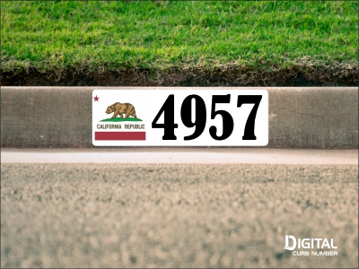 California Flag Curb Number