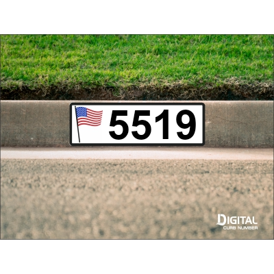 American Flag Curb Number