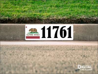 California Flag Curb Number