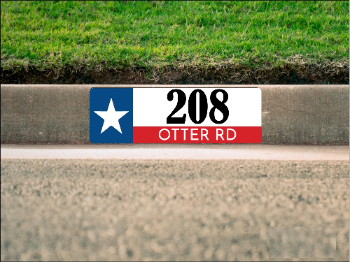 Texas Flag Curb Number/Address