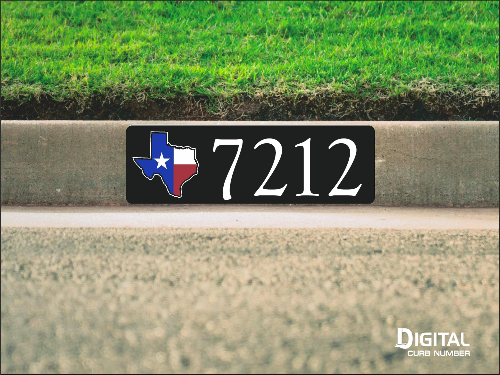 State of Texas Curb Number-Black