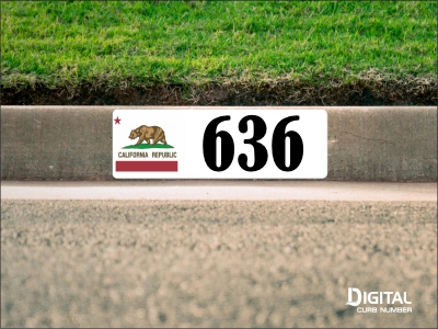 California Flag Curb Number