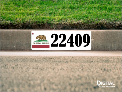 California Flag Curb Number