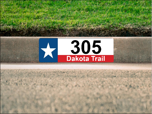 Texas Flag Curb Number/Address