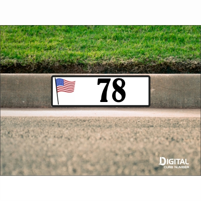 American Flag Curb Number