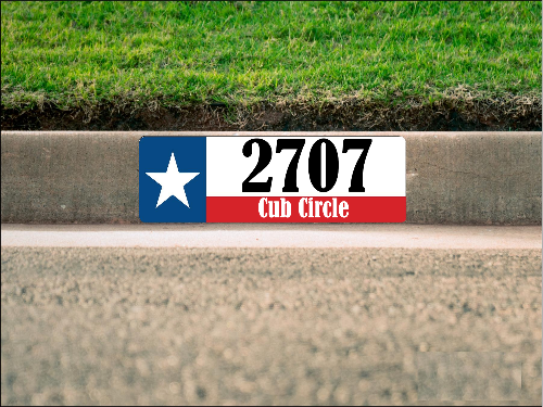 Texas Flag Curb Number/Address