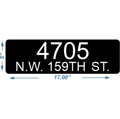 Black Custom Curb Number and Text