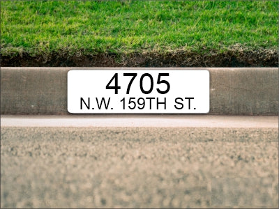 painted curb numbers