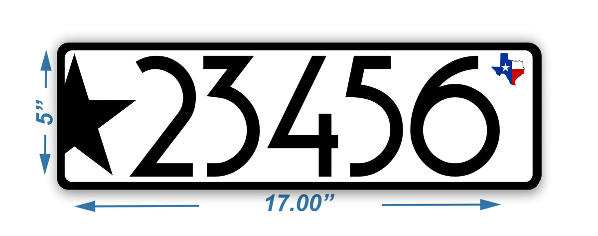 Texas Star Curb Number - Digital Curb Number