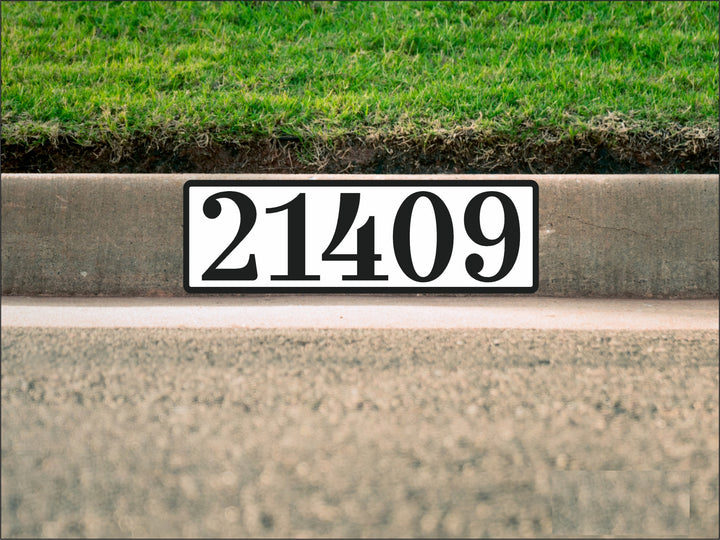 painted curb numbers