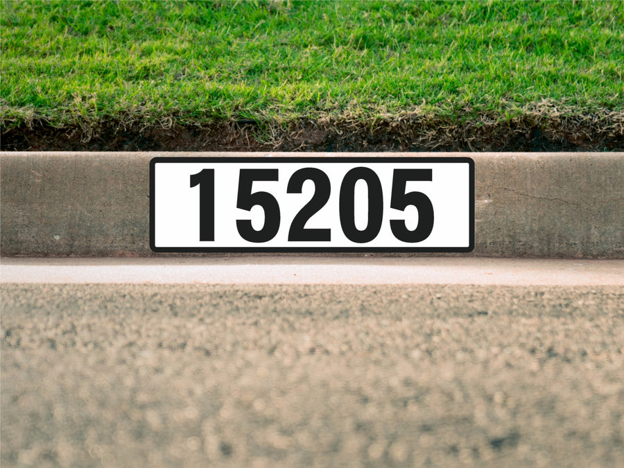 painted curb numbers