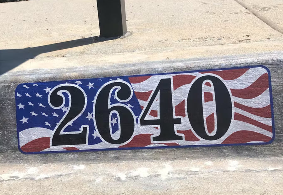 American Flag Curb Number
