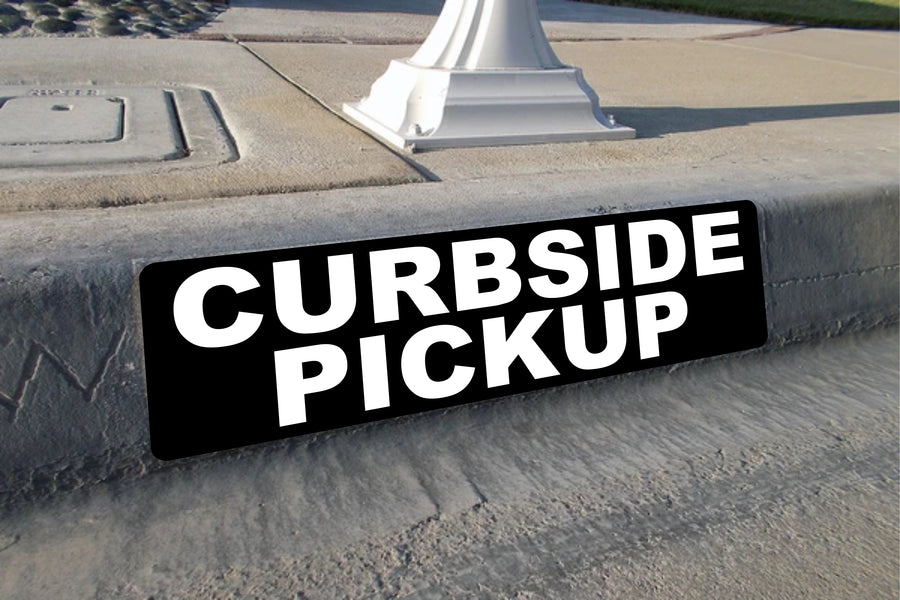 Curb Lettering Curbside Pickup Blk Background Wht Lettering - Digital Curb Number